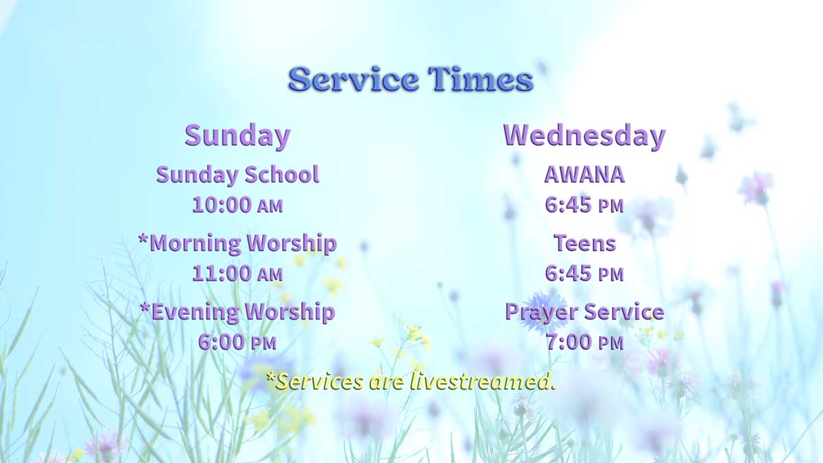 Spring Service Times