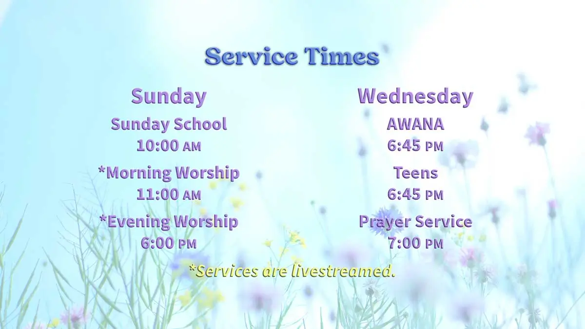Spring Worship Times