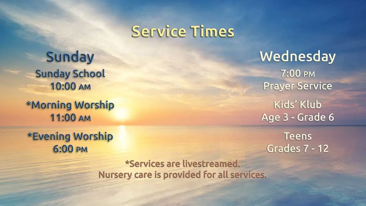 Summer Worship Times