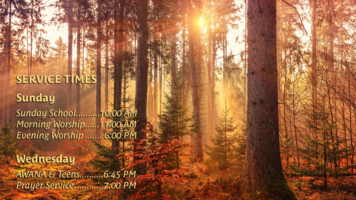 Fall Worship Times